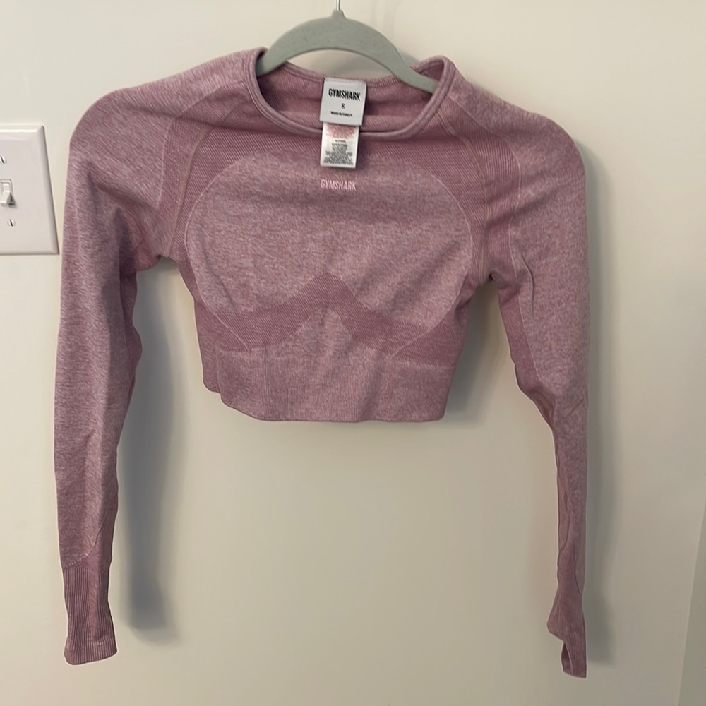 Pink gymshark crop workout top